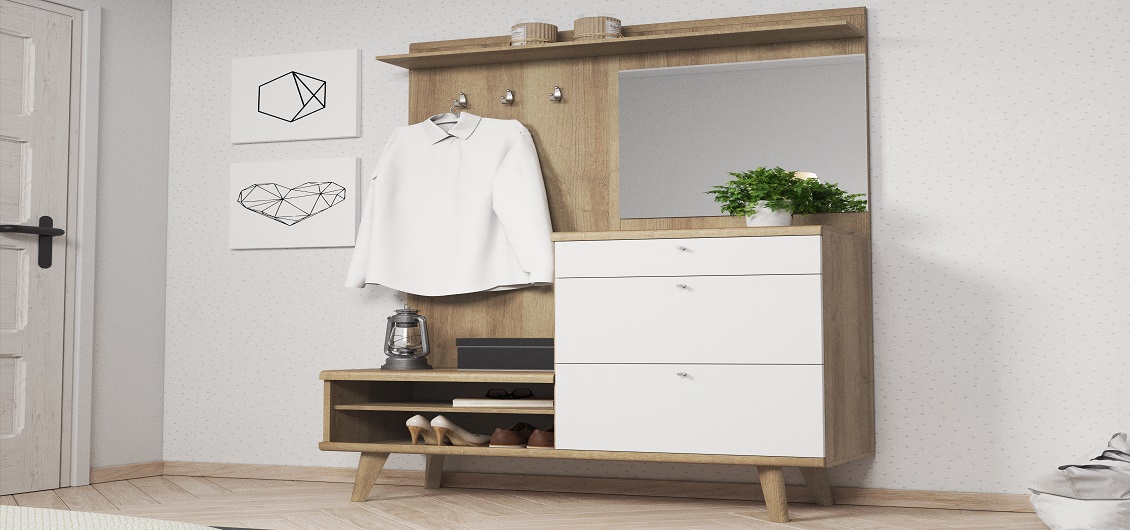 Przedpokój Primo Dąb Riviera/Biały